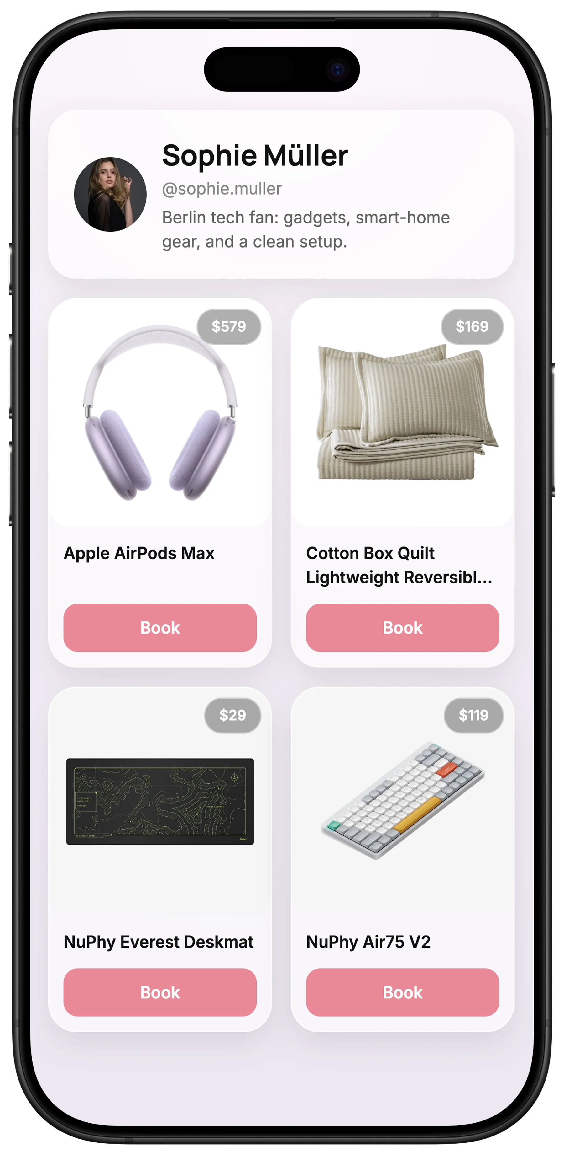GiftX AI gift quiz screen on mobile